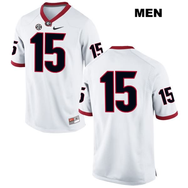 Georgia Bulldogs Men's Matt Landers #15 NCAA No Name Authentic White Nike Stitched College Football Jersey HTV5556CD
